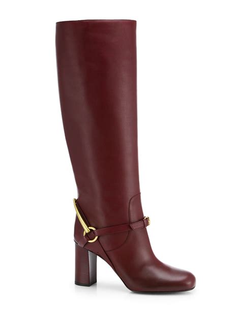 red gucci over the knee boots|gucci horsebit knee high boots.